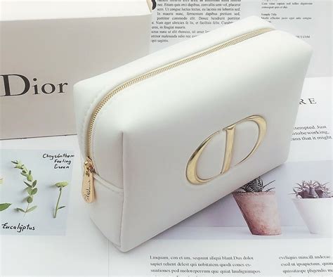 dior white makeup pouch|vintage Dior makeup bag.